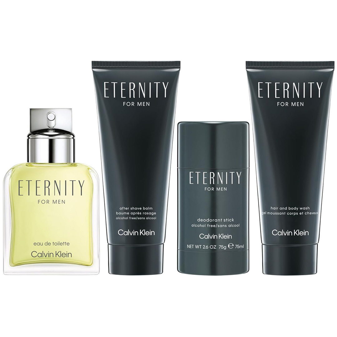Kit Coffret Eternity for Men Calvin Klein EDT + Gel de Banho + Desodorante + Pós-Barba