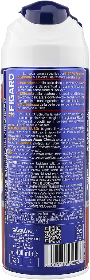 Espuma de Barbear Figaro Classica 400ml – Made in Italy
